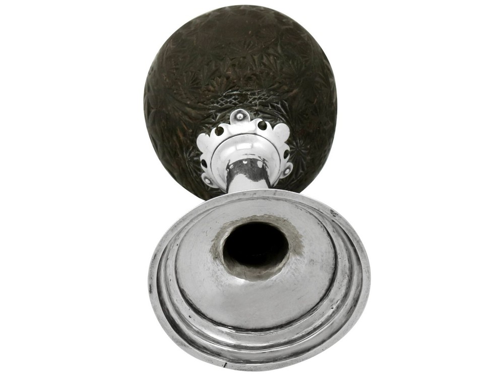 1820s Antique Silver Mounted Coconut Cup