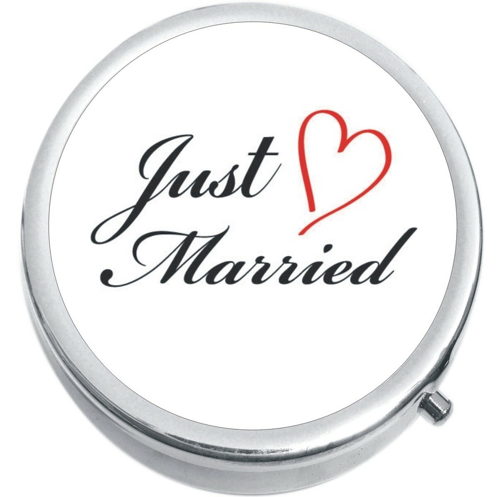 Just Married Medicine Vitamin Compact Pill Box