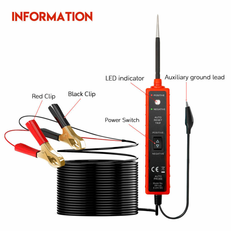 Car Auto 6-24V Power Probe Circuit Digital Electrical Tester Test Device System