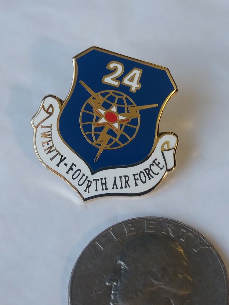 24 Twenty-Fourth Air Force Shield Lapel Pin US Cyber Command