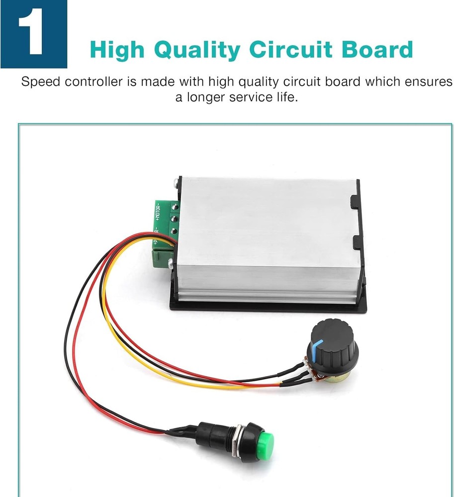 Versatile PWM DC Motor Speed Controller 6-60V with LED Display & Stepless Con...