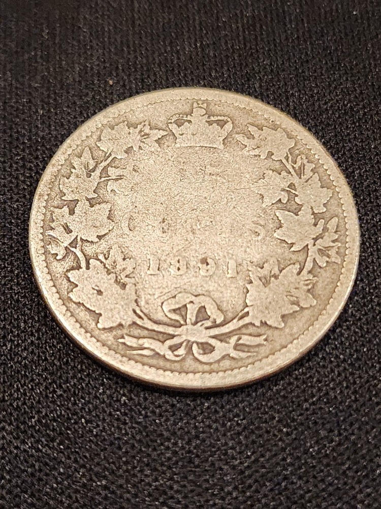 1891 Canada 25 Cents Silver Coin