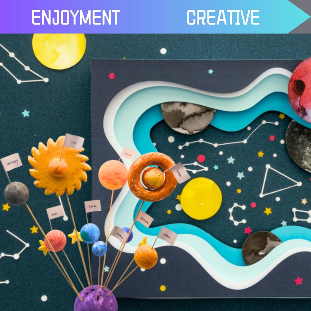 Solar System Model Kit for Crafts, Solar System Project Kit Include Foam Balls,