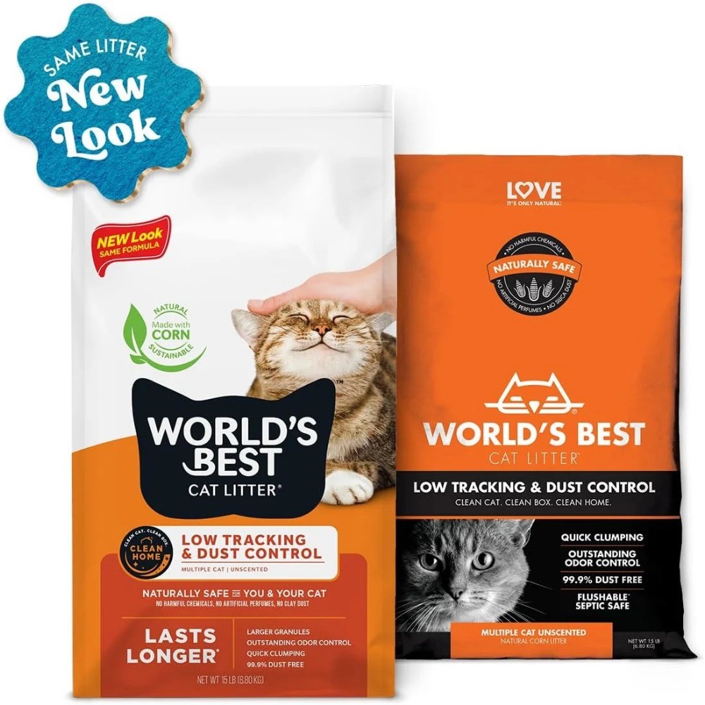 WORLD'S BEST CAT LITTER Low Tracking & Dust Control Multiple Cat Unscented