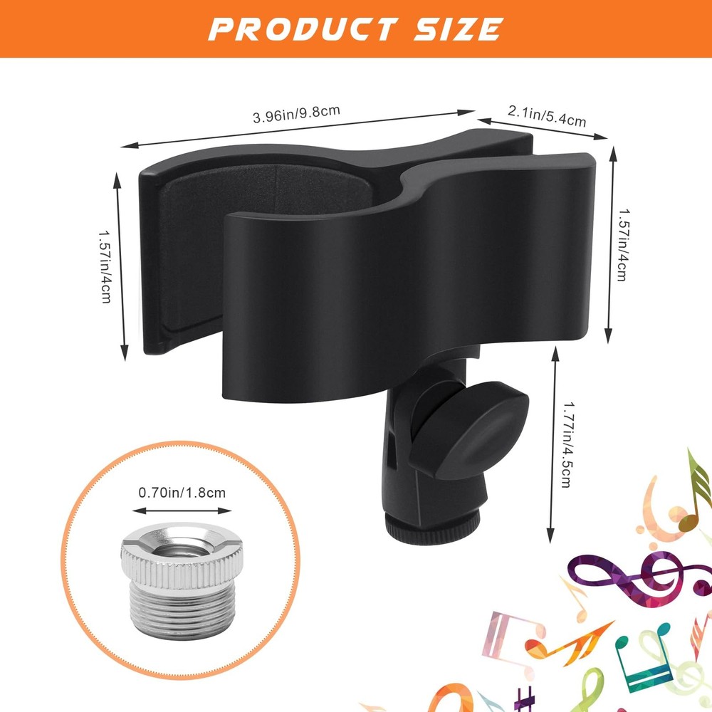 Adjustable Microphone Holder Clip, 4 Pcs Plastic Spring Mic Clip, Microphone ...