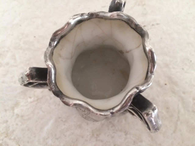 chased silver antique vase