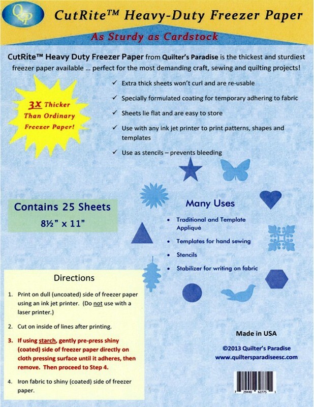 CutRite™ Heavy-Duty Freezer Paper - Printer Friendly - Make Appliqueing Easy