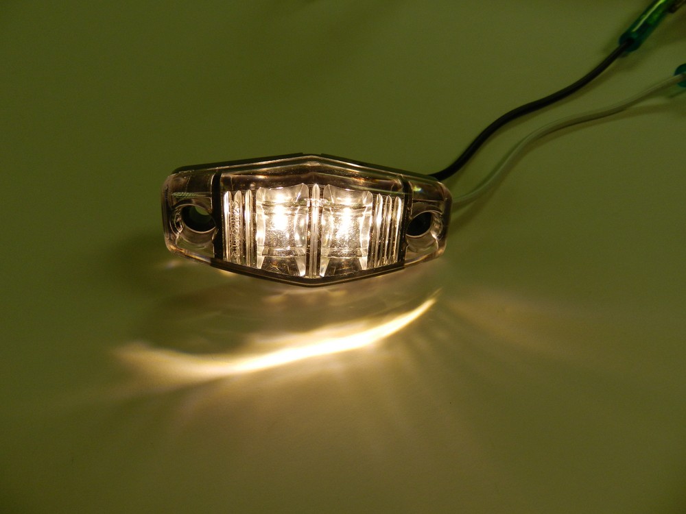 (1) CLEAR / WHITE LED Camper Trailer surface mount light Clearance Optronics