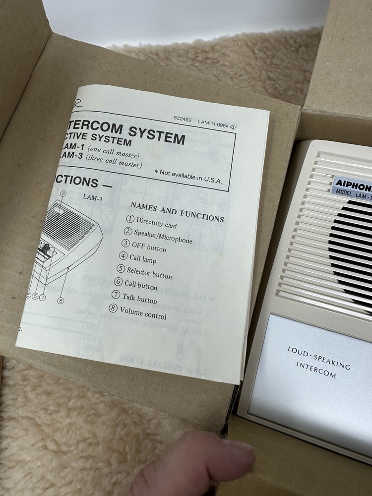 Aiphone LAM-1 Intercom New Open Box See Pics Japan