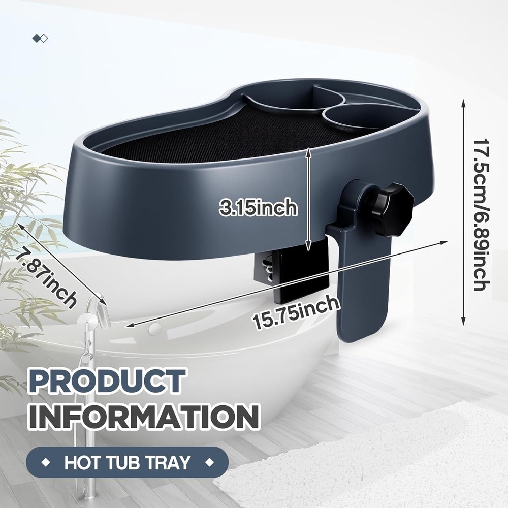 Adjustable Hot Tub Table Tray With Cup Holders