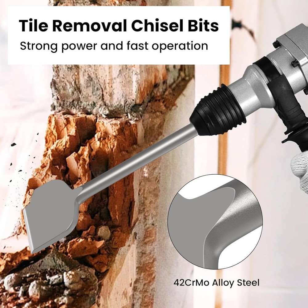 TOOVEM 3 Inch Tile Removal Chisel Bits for SDS Plus Rotary Hammer Drill