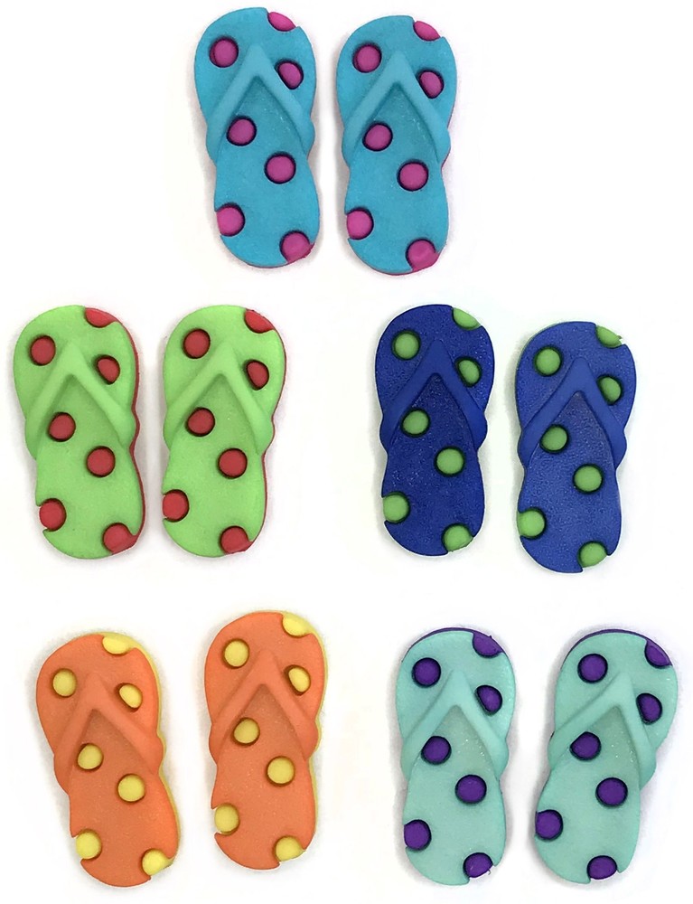 Buttons Galore Button Theme Pack Funky Flip Flops
