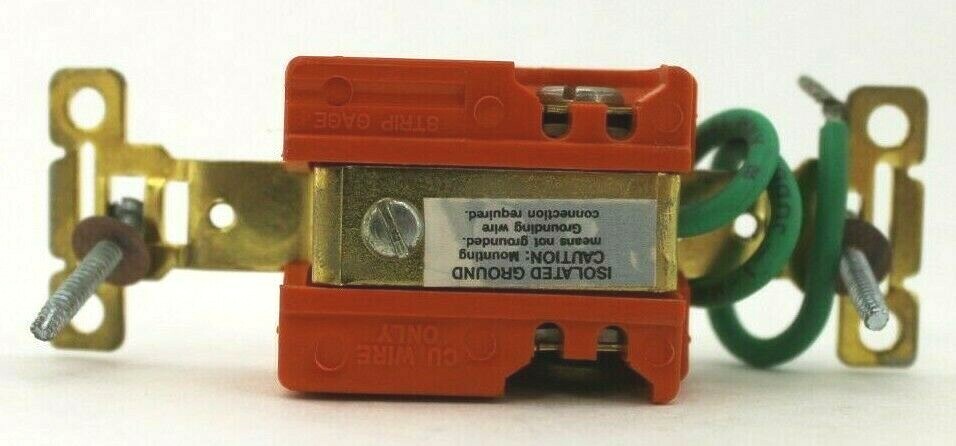 Bryant NEMA 5-15 Orange Single Receptacle