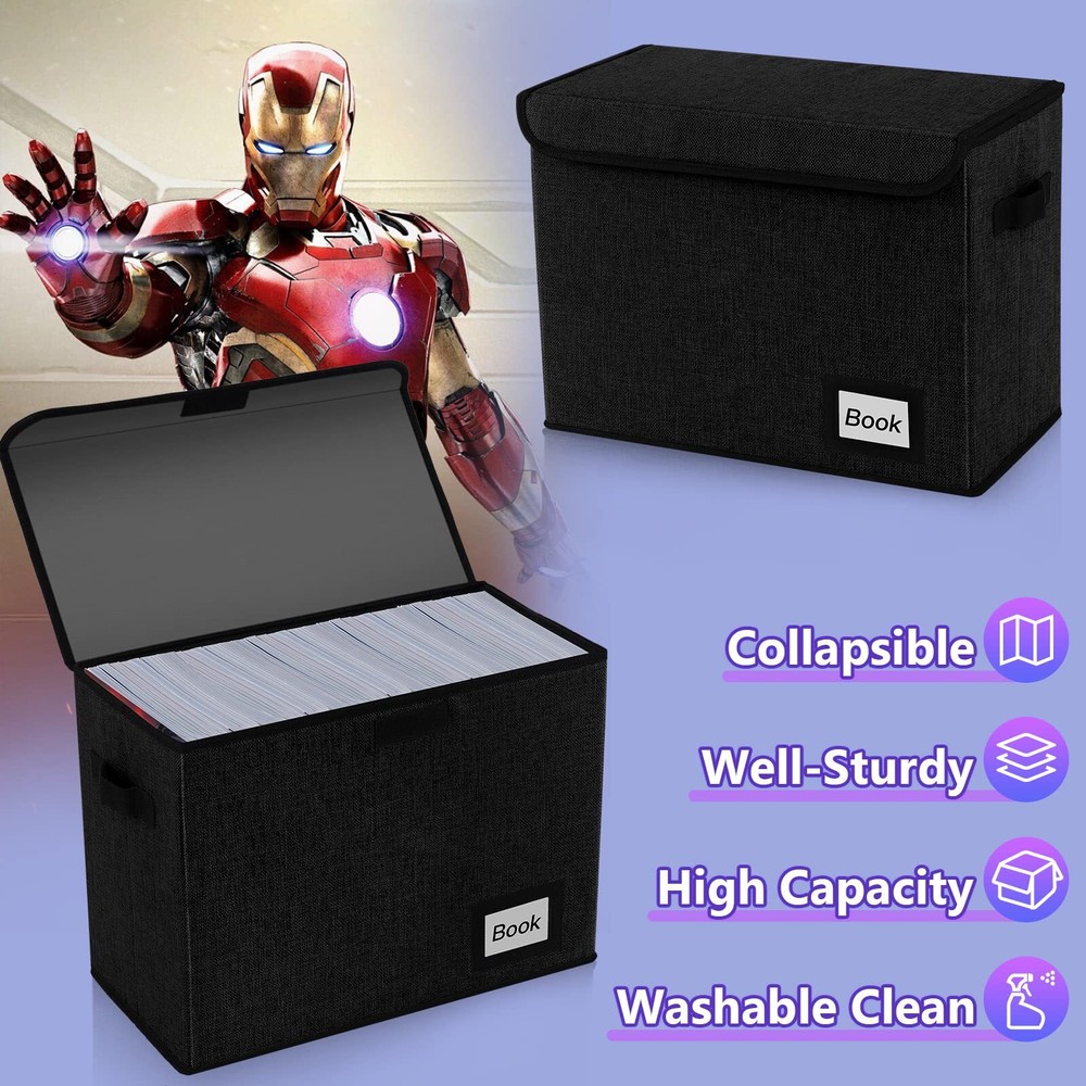 Comic Book Storage, Comic Book Box, 15.8" X 7.8" X 11.8", Collapsible Comic S...