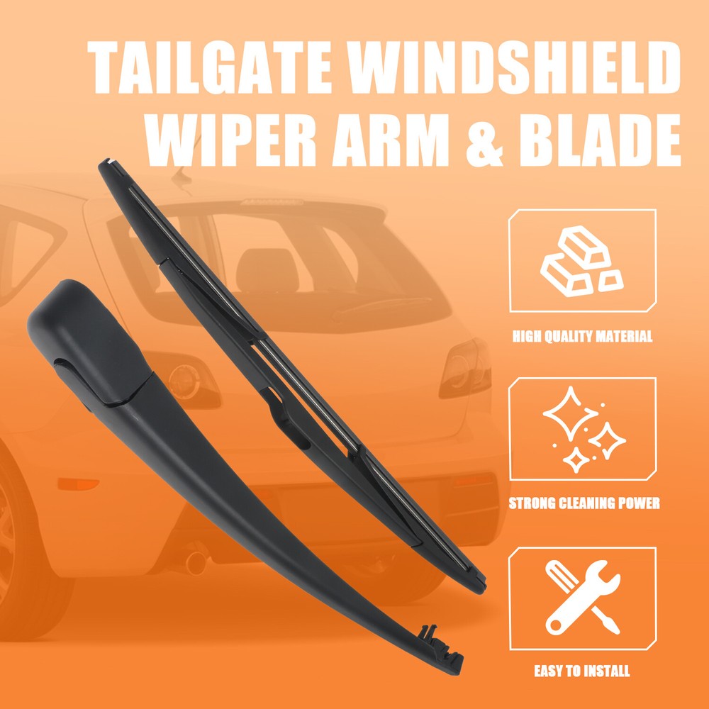 Rear Windshield Back Wiper Arm Blade Set Fits for 2004-2009 Mazda 3 Hatchback