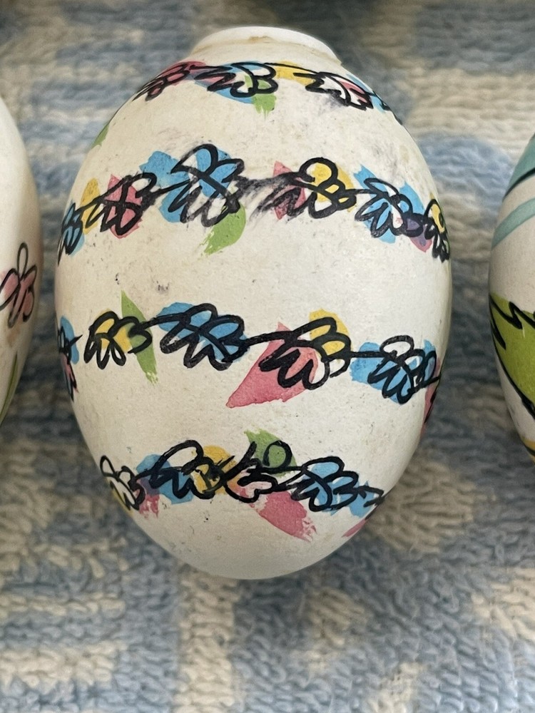 10 Easter eggs Old World Christmas Light Hand Painted Vintage
