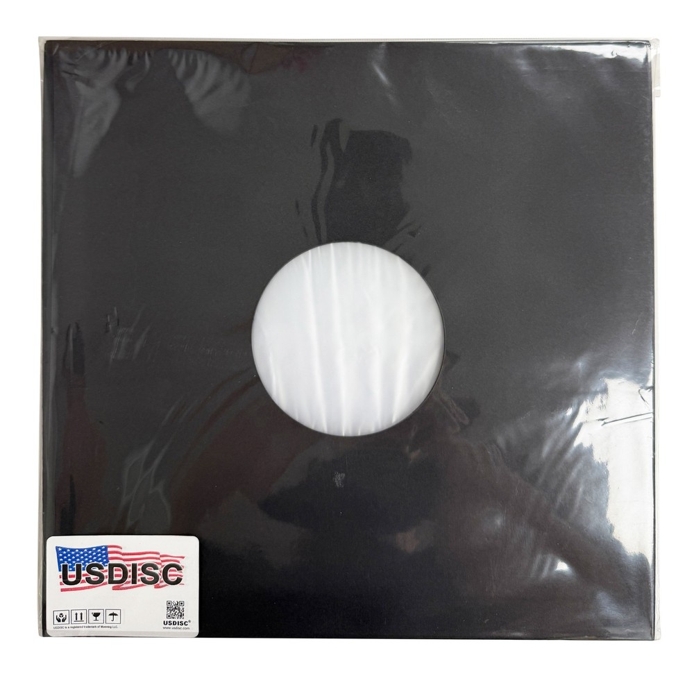 USDISC Record Inner Sleeves 12", LP, Polylined, Square Corners (Black) Lot