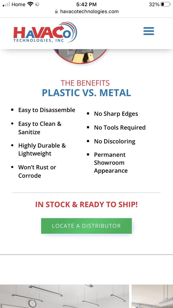 Havaco Technologies HT-2X2-RTN Quick Connect 2 X 2 ft. White Air Return Vent USA