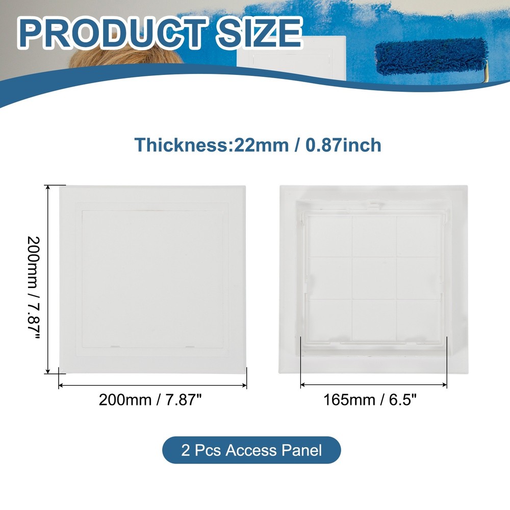 6.5x6.5 Inch(165x165mm) Removable Hinged Access Panel, 2Pcs Access Doors White