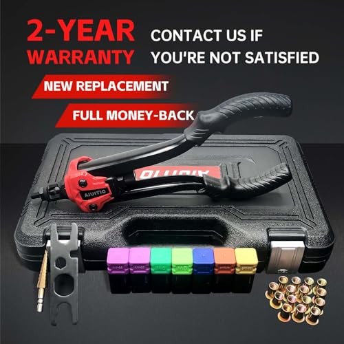 Rivet Nut Tool with a Step Drill Bit & 90 Rivnuts, 13" Heavy Duty Rivnut Tool