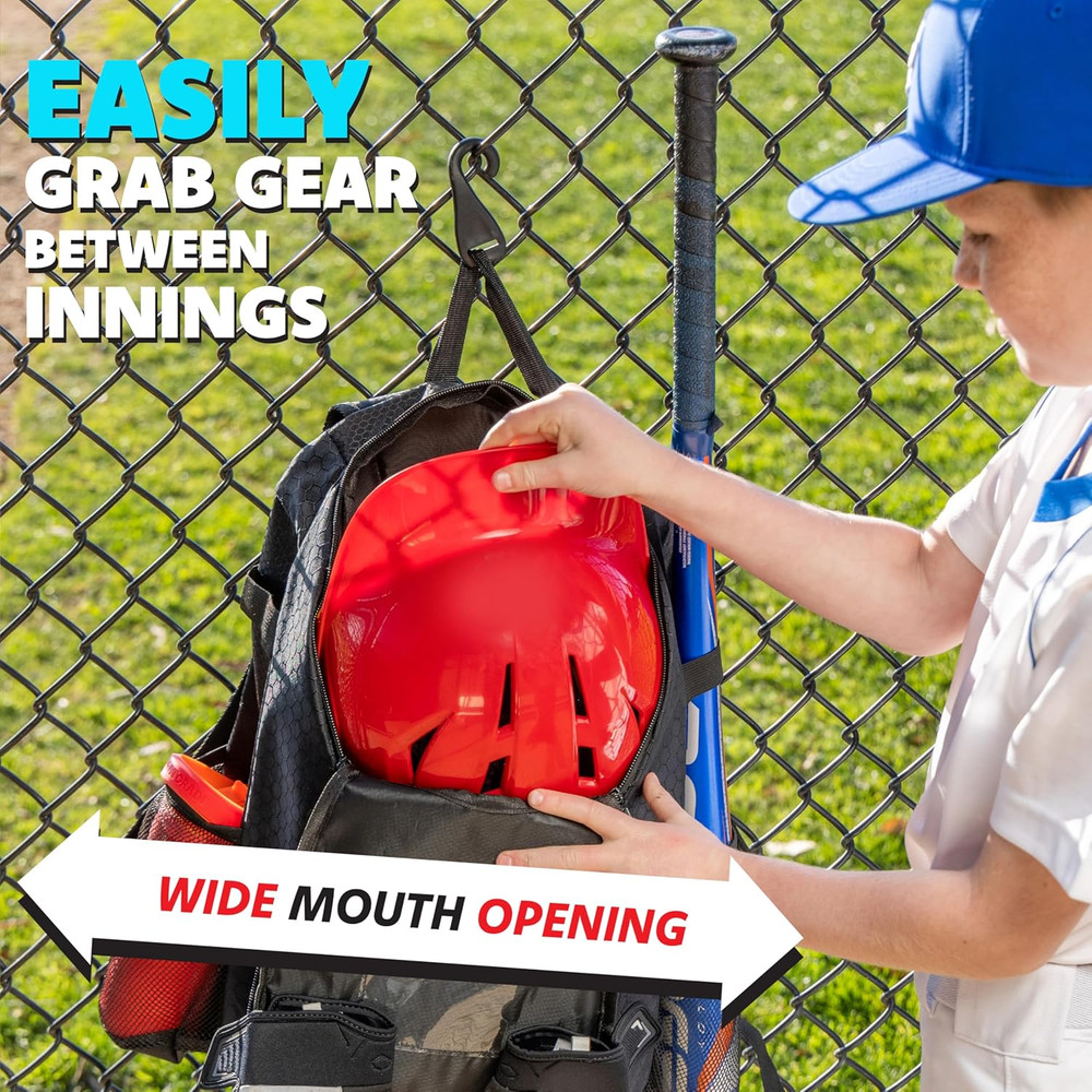 Youth Baseball and Softball Bag with Customizable Charm Panel