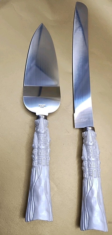 Fairytale Castle Theme Wedding Anniversary Cake and Knife Set.