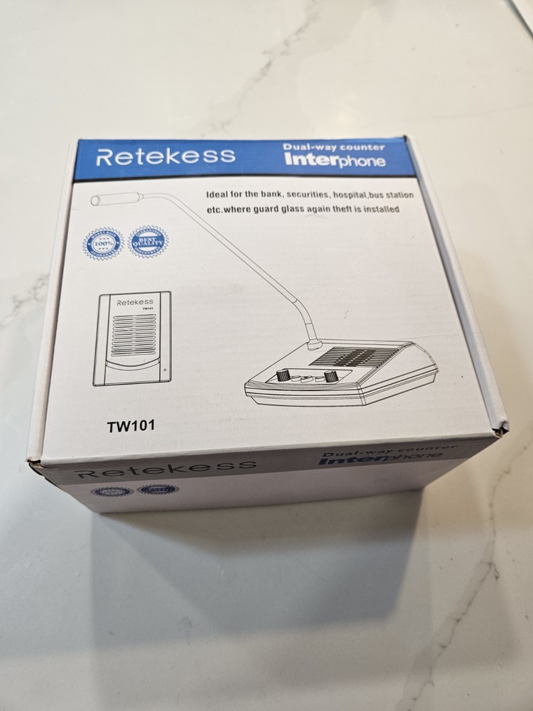 Retekess Dual-Way Window Counter Intercom/Interphone TW101