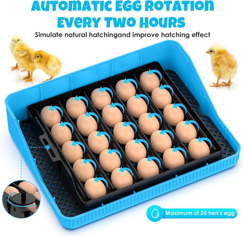 25 Egg Incubator Digital Poultry Hatcher Machine with Automatic Egg Turning
