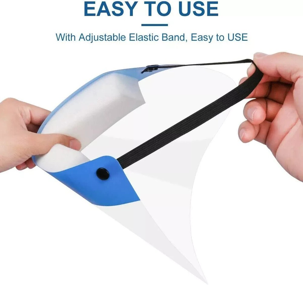 Safety Full Face Shield Reusable Shield Clear Washable 10 PACK ! !!!!