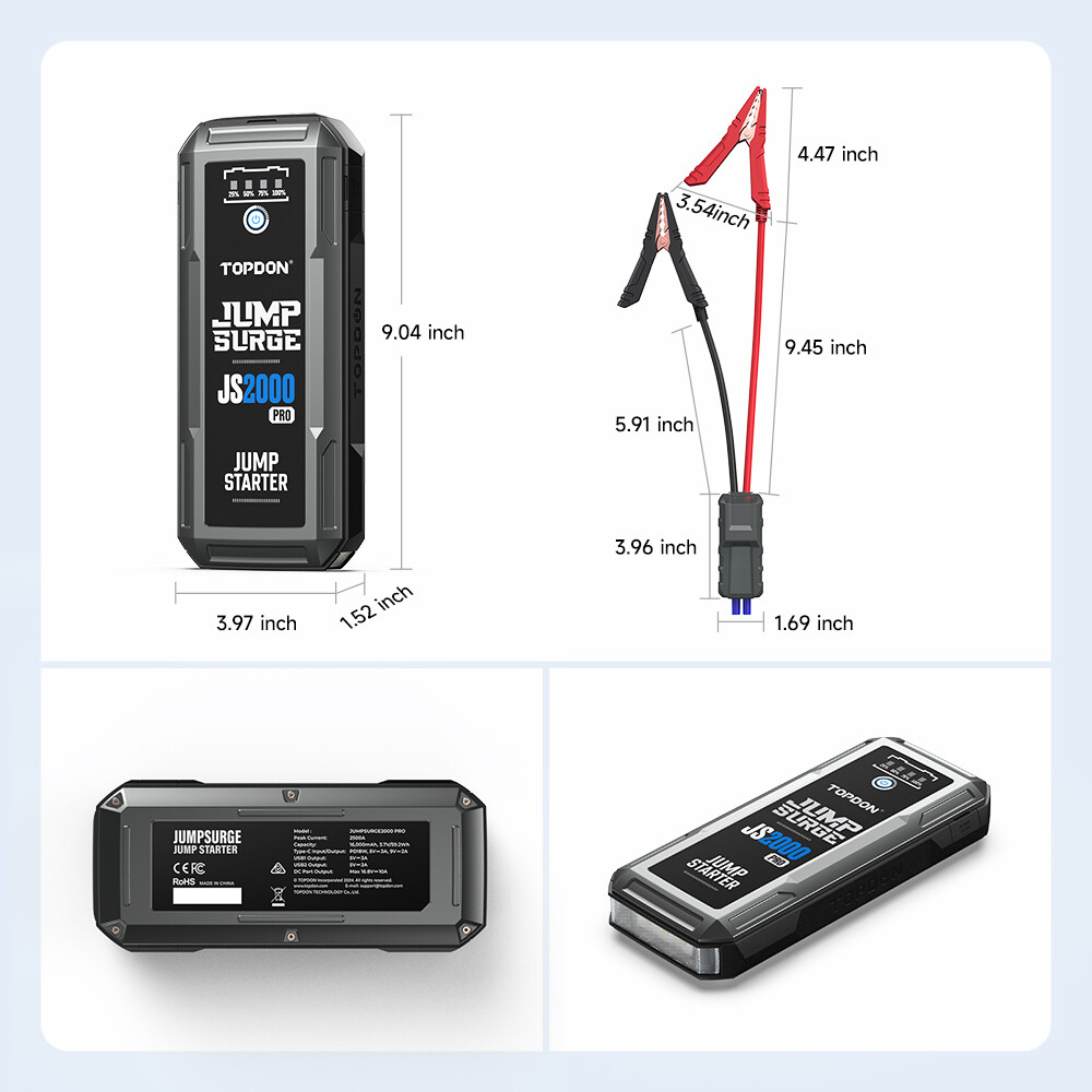 🔥TOPDON JS2000PRO New Generation TOPDON Multi-Functional Emergency Jump Starter