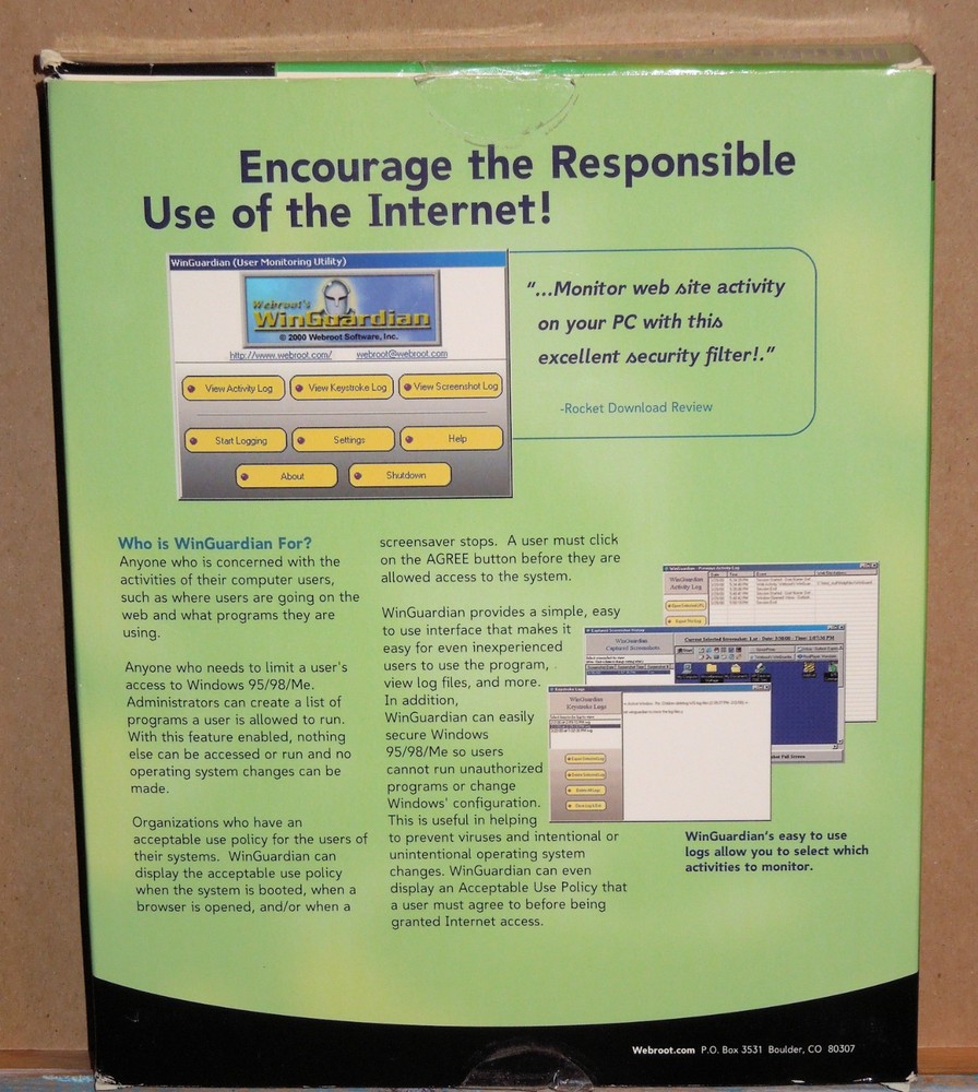 Webroot Software WinGuardian Version 3.0 (2000, CD-ROM)