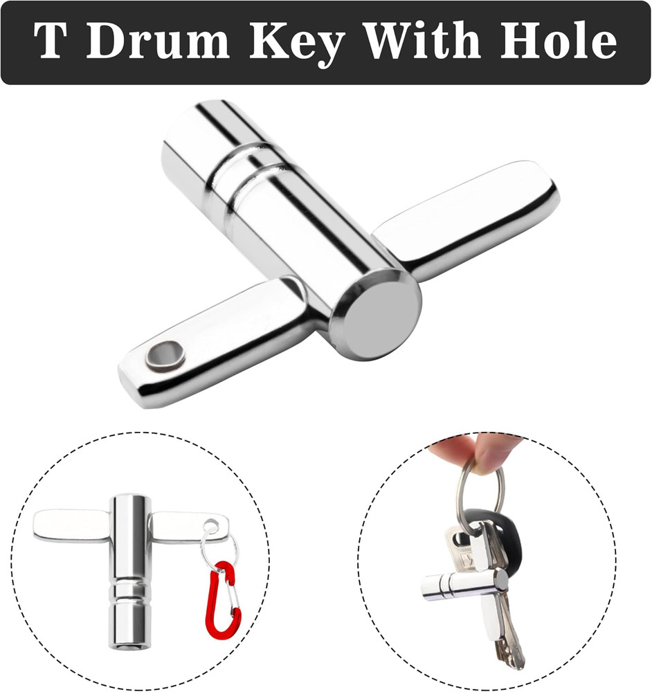 Universal Drum Tuning Tool Set - 4 Pack with Speed Key and Multi-Tool Keychain