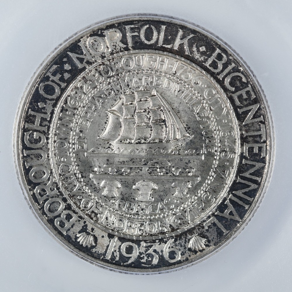1936 Norfolk Commemorative Silver Half Dollar 50c ICG MS65