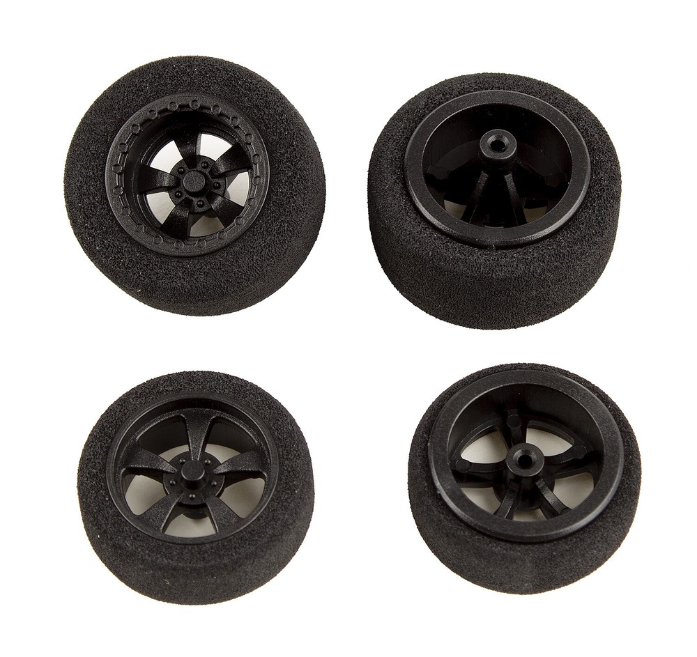 NEW Associated Front or Rear Wheels / Tires Mounted Black : DR28