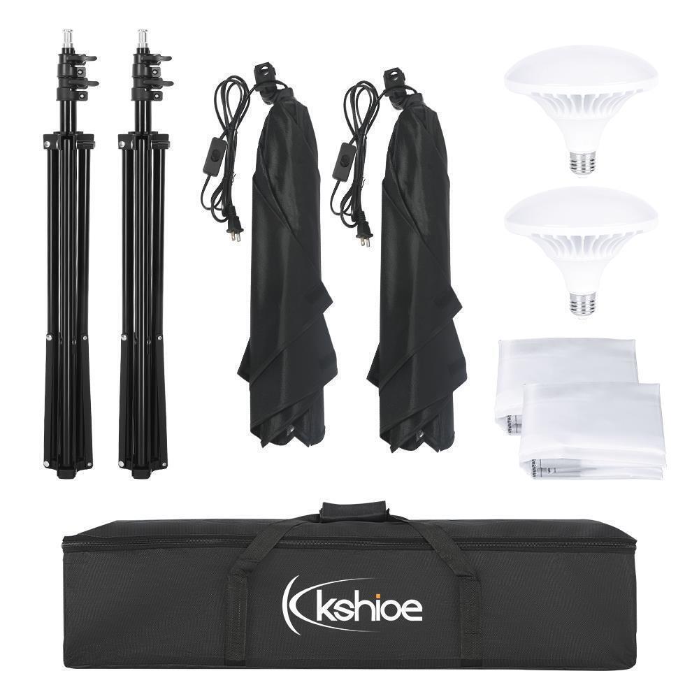 Photography 2x Light Bulb Softbox Light Kit Photo Studio Continuous Lighting Kit