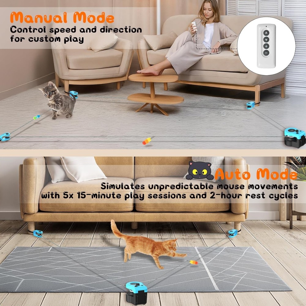 Indoor Interactive Cat Toy - Automatic Cat Treadmill with Remote Control,