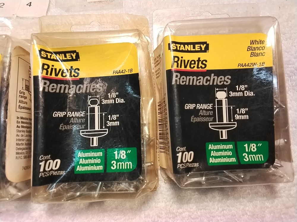 300pc STANLEY ASSORTED SIZES RIVETS