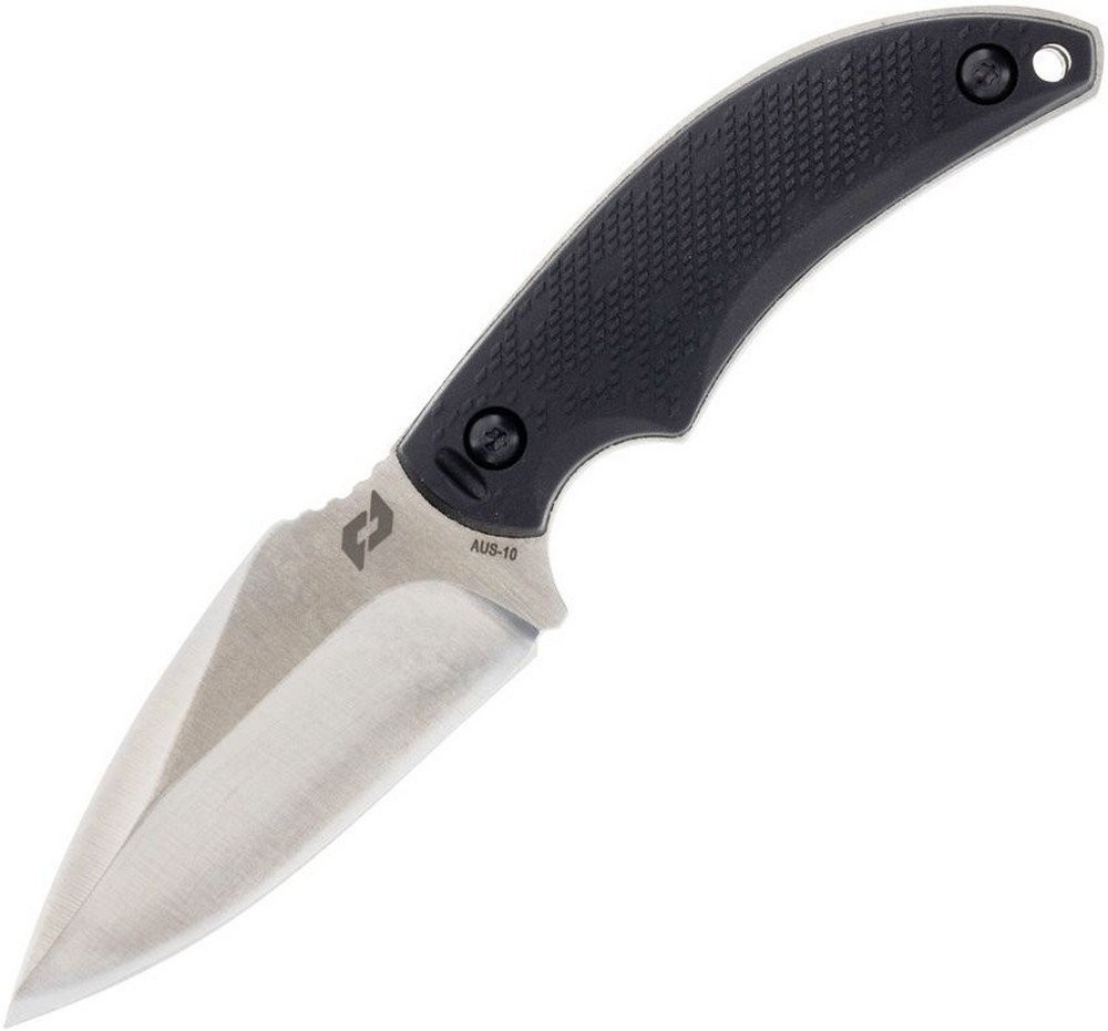 Schrade Adder Fixed Knife Stainless Blade Black Rubberized Synthetic Handle
