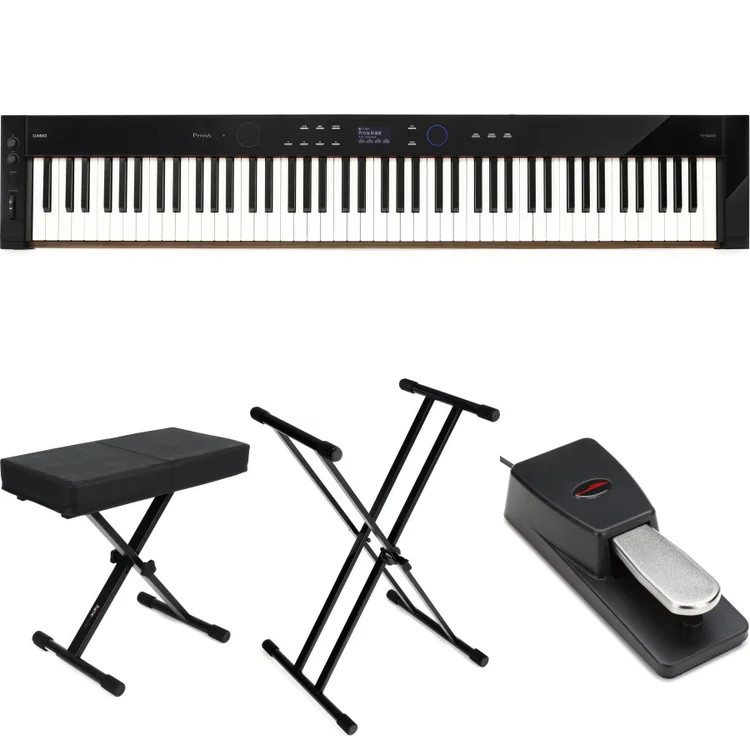 Casio Privia PX-S6000 Digital Piano Essentials Bundle - Black