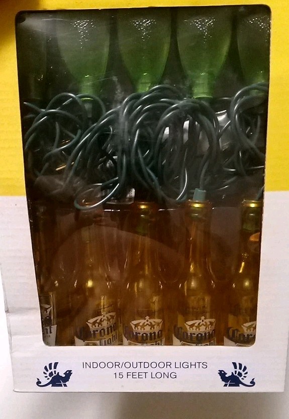 Corona Light Beer & Lime String Light Set 15 Ft Indoor/Outdoor