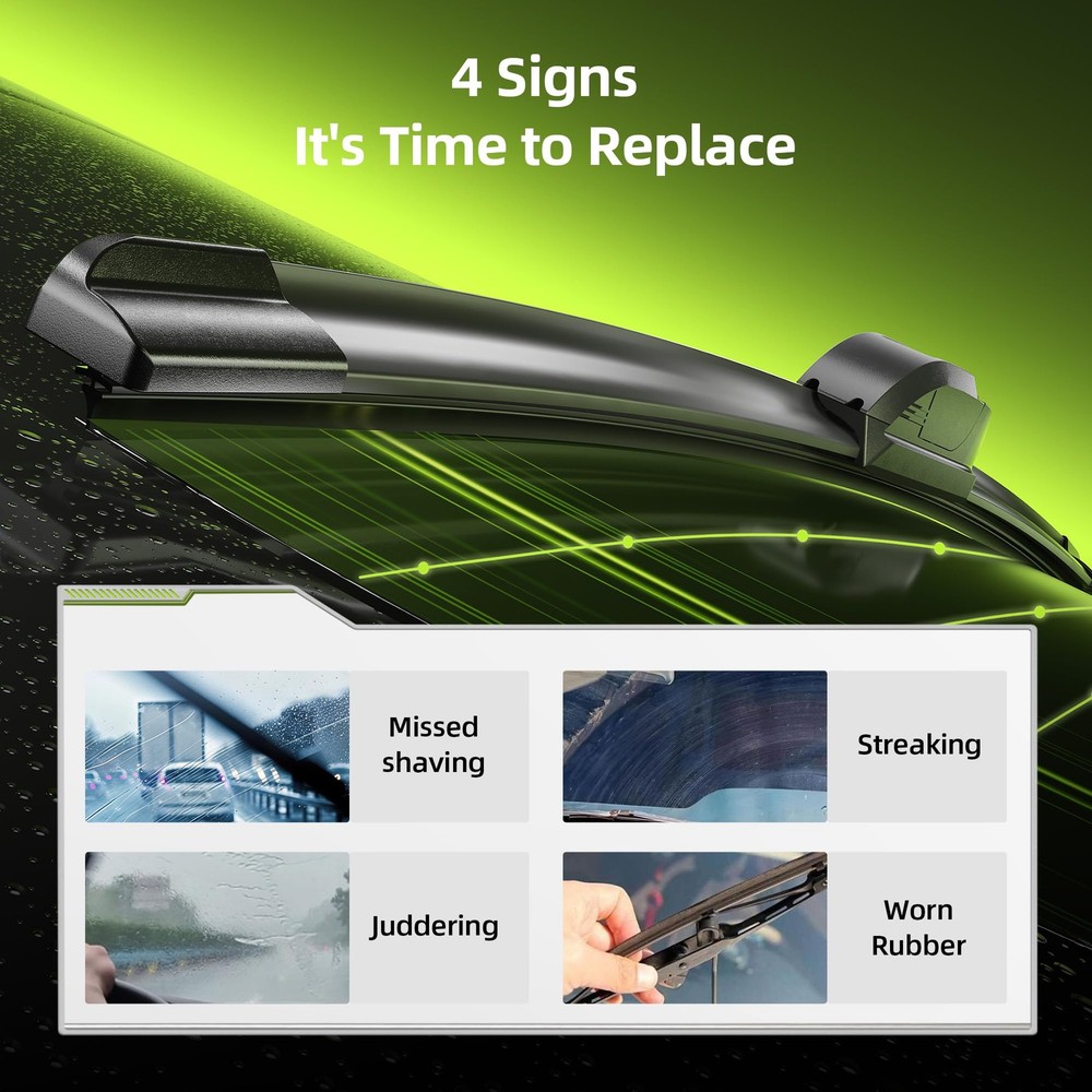 Silicone Windshield Wiper Blades Replacement for Tesla Model Y & Model 3