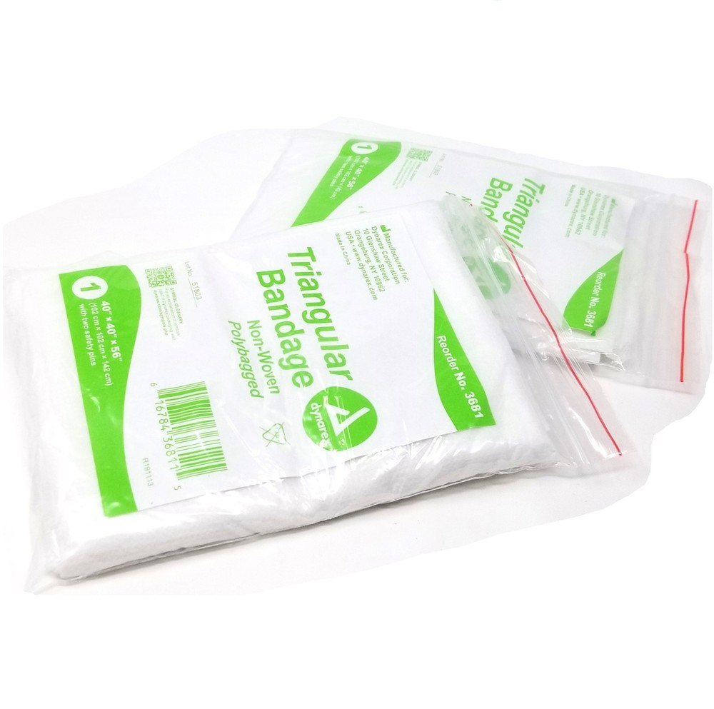2 Pack Triangular Bandage 40"x40"x56" EMT CERT Emergency Survival First Aid Kit