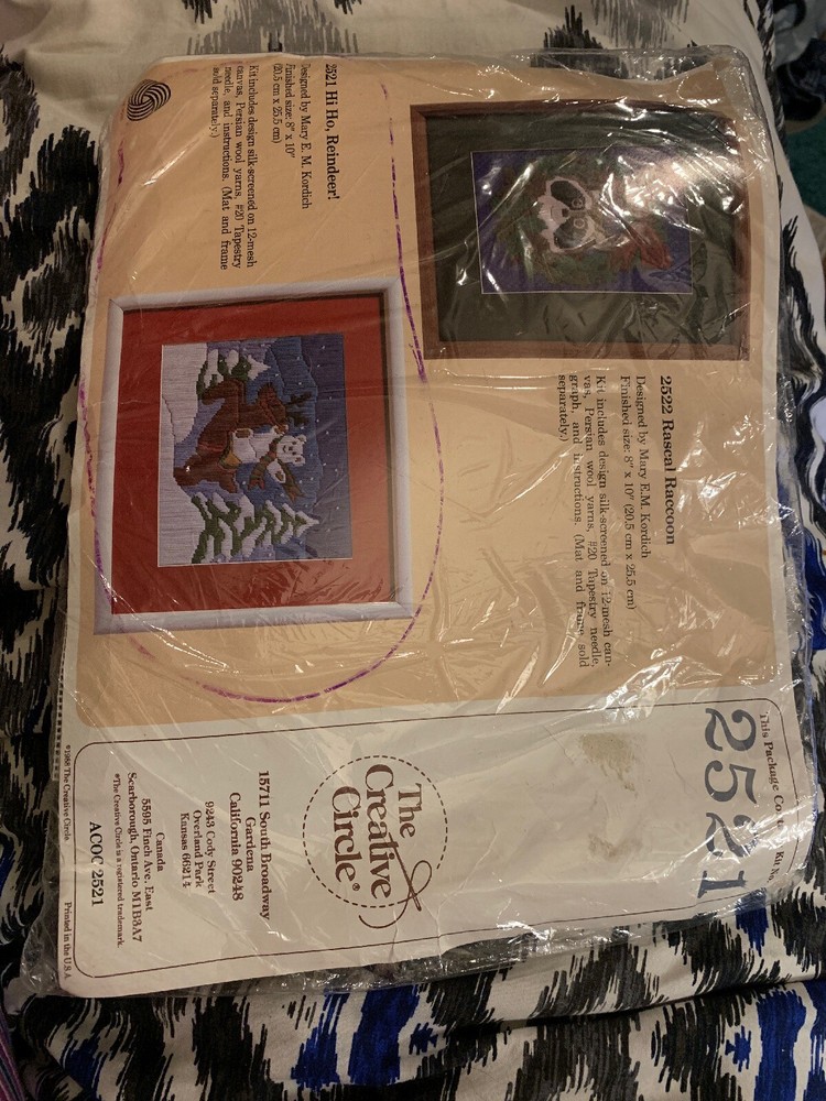 Creative Circle Needlepoint Hi Ho Reindeer Kit 2521 NEW SEALED