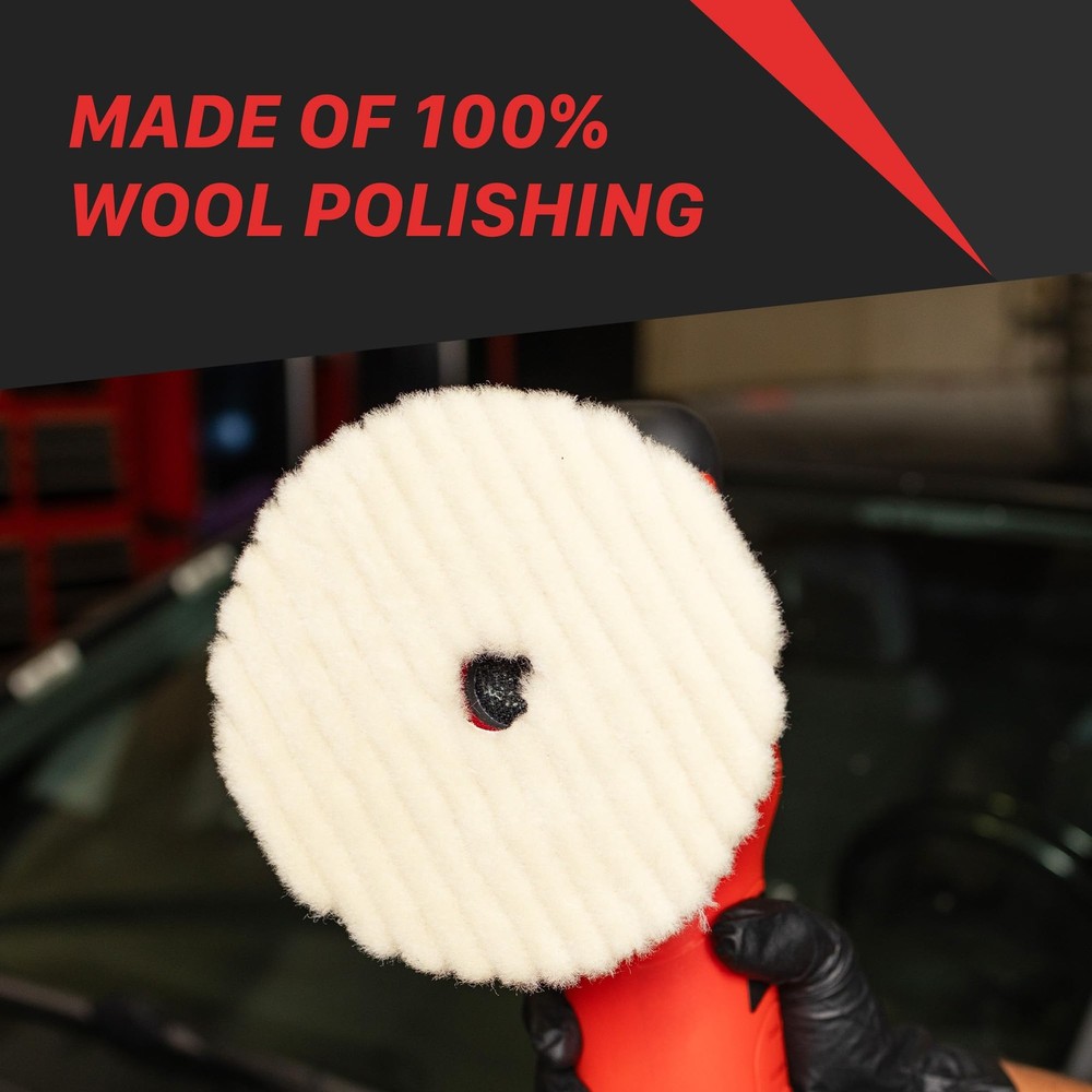 5” Wool Buffing Pad for Cutting | Natural Wool | DA Polisher Compatible