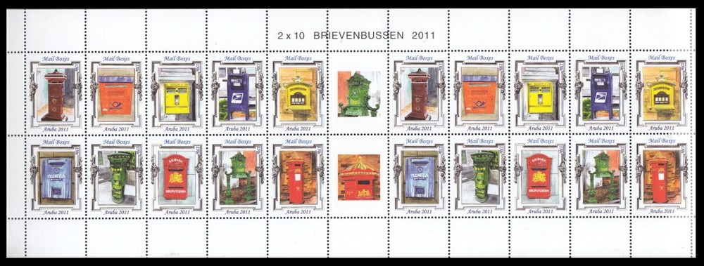 Aruba 2011 581/90 Mini Sheet Boxes Mailboxes MNH
