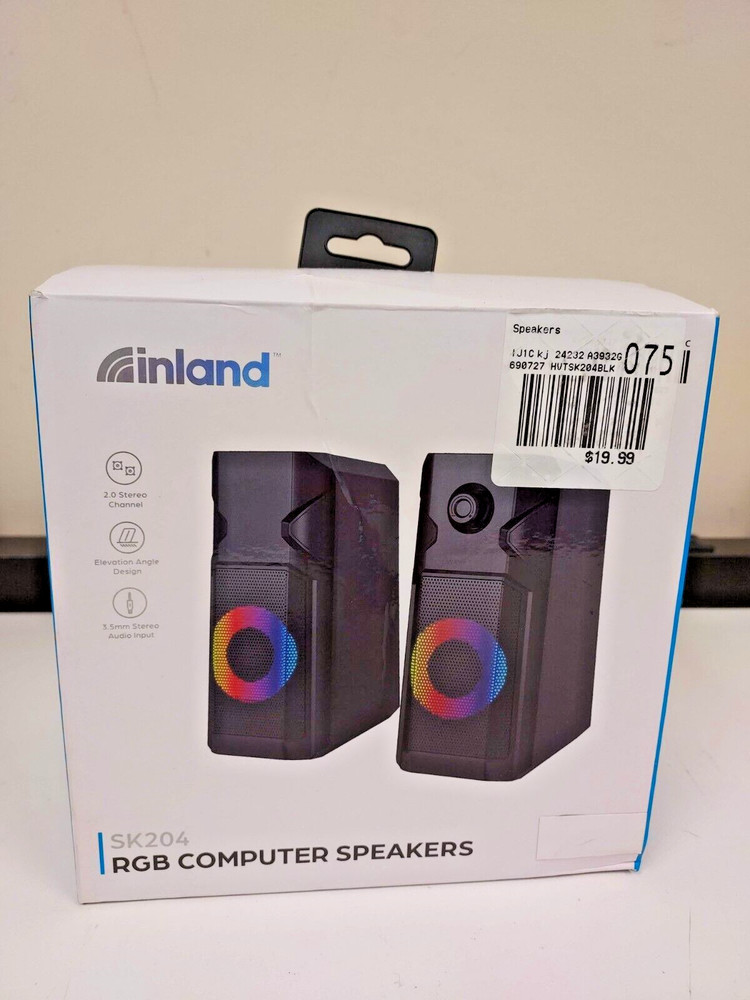 Inland RGB Computer Speakers SK204 Black