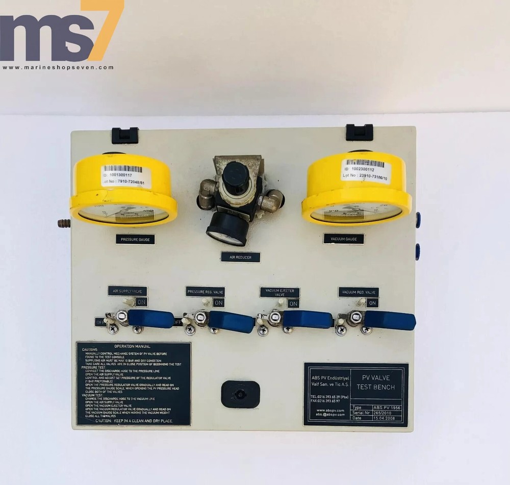 ABS PV 1956 PRESSURE VACUUM TEST BENCH