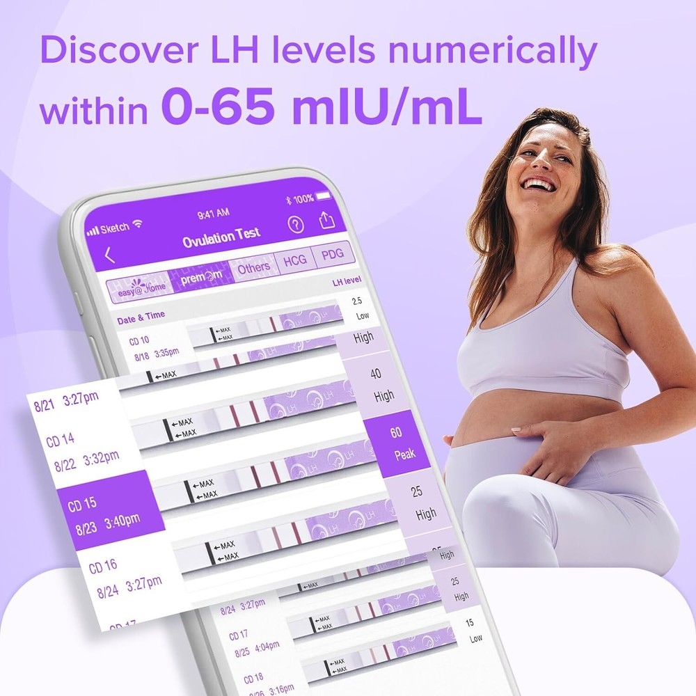 Premom Quantitative Ovulation Test Strips, Ovulation Predictor Kit with Smart...