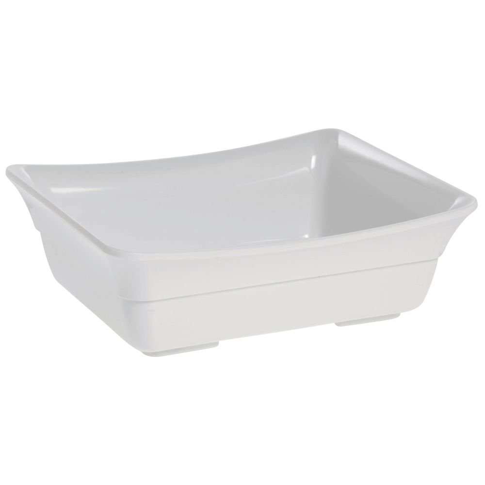 HUBERT® Serving Bowl Display Bowl 1/2 Size White Melamine Curveware Pan - 9 7/8