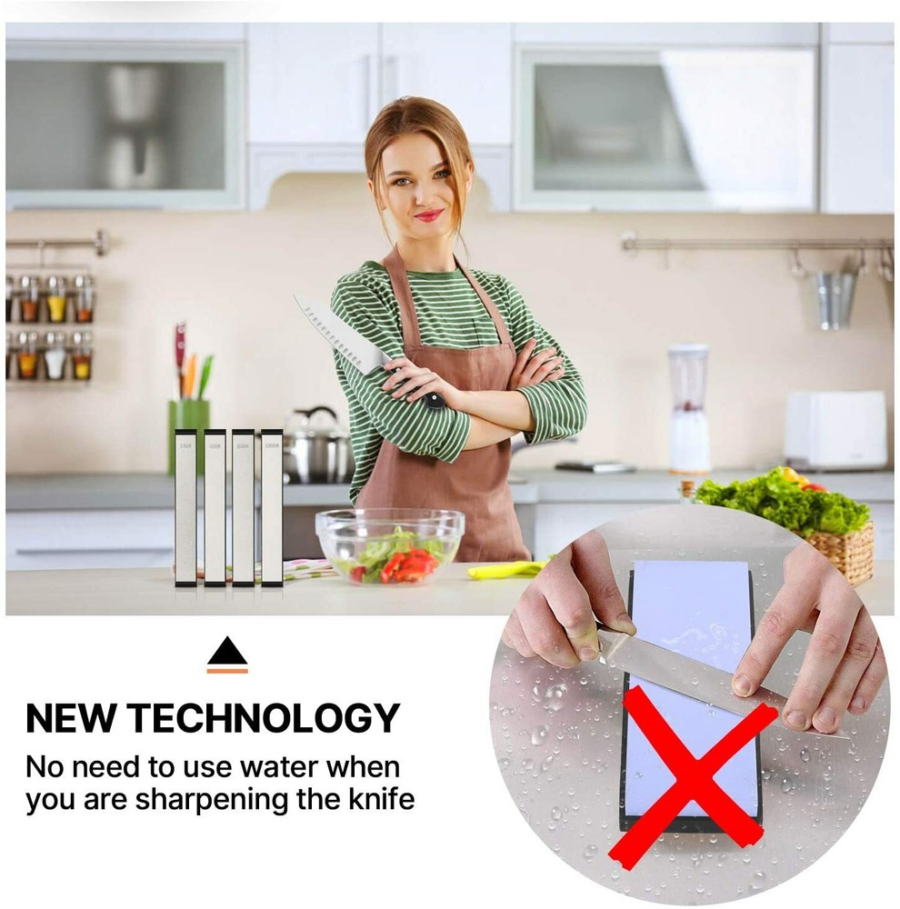 SATC 4 Pack Diamond Kinfe Sharpening Stone Set 240 400 600 1000 Grit For Kitchen